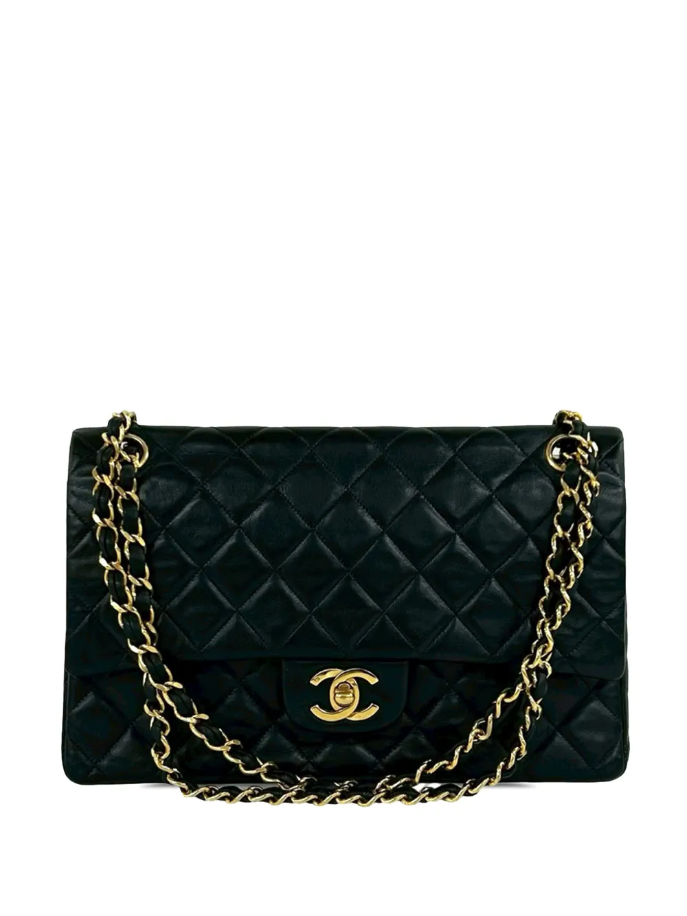 CHANEL Pre-Owned 1980-1990 Medium Classic Lambskin Double Flap shoulder bag - Black
