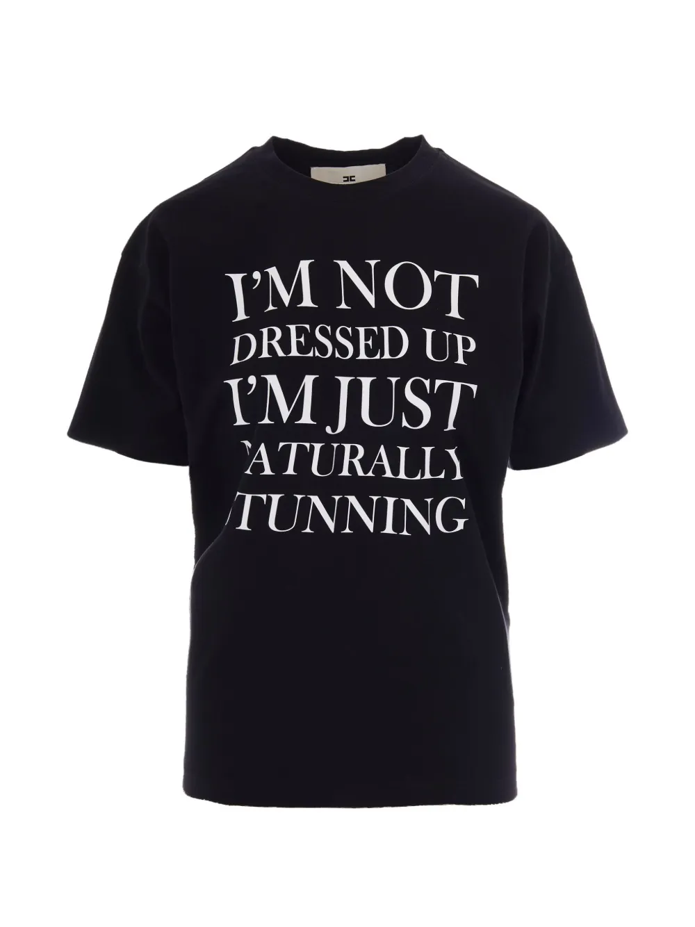 Elisabetta Franchi slogan-print T-shirt - Nero