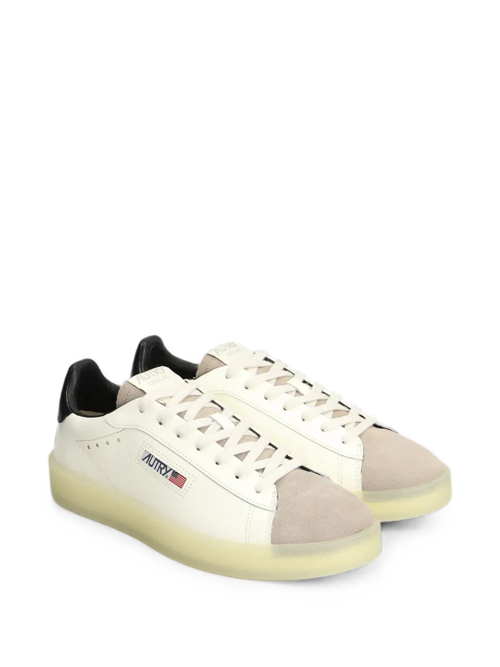 Autry suede-panelled logo-patch sneakers Wit