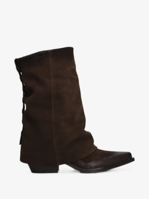 Metisse button-embellished pointed-toe boots