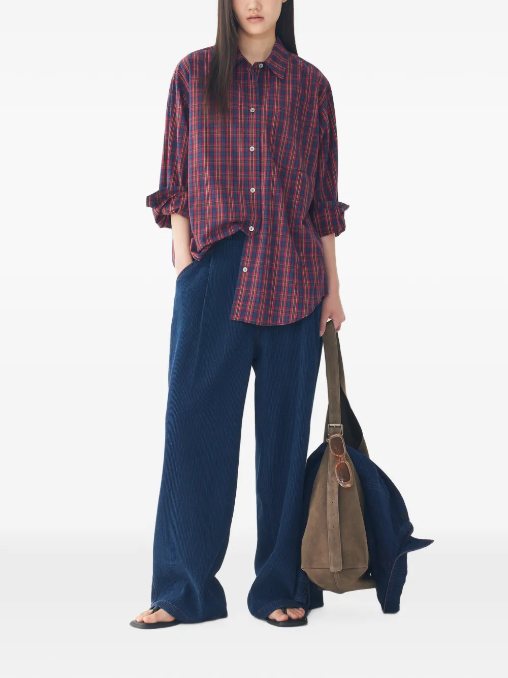 TOMBOY Blouse met jacquard Rood