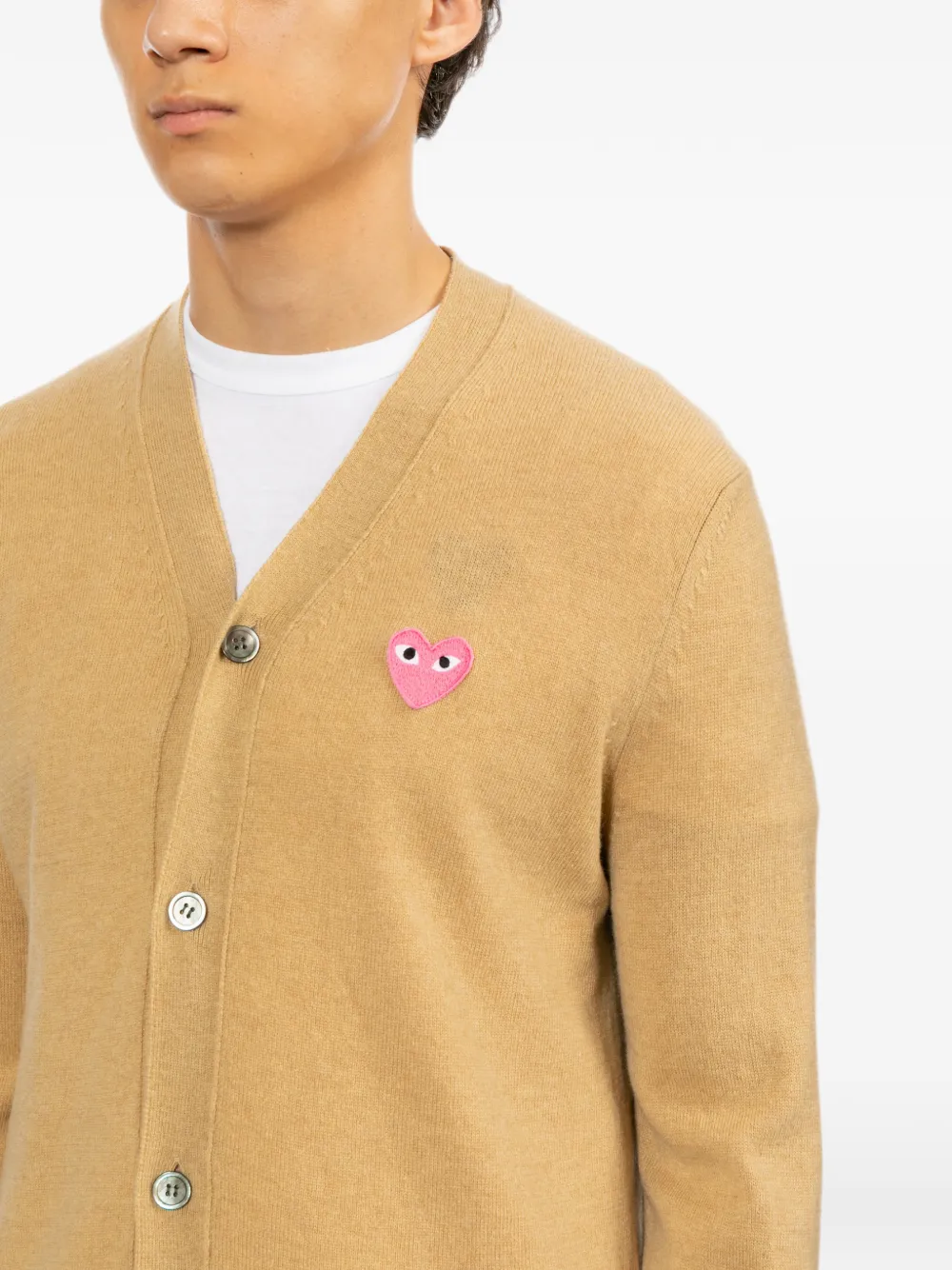 Comme Des Garçons Play Vest met geborduurd logo Bruin