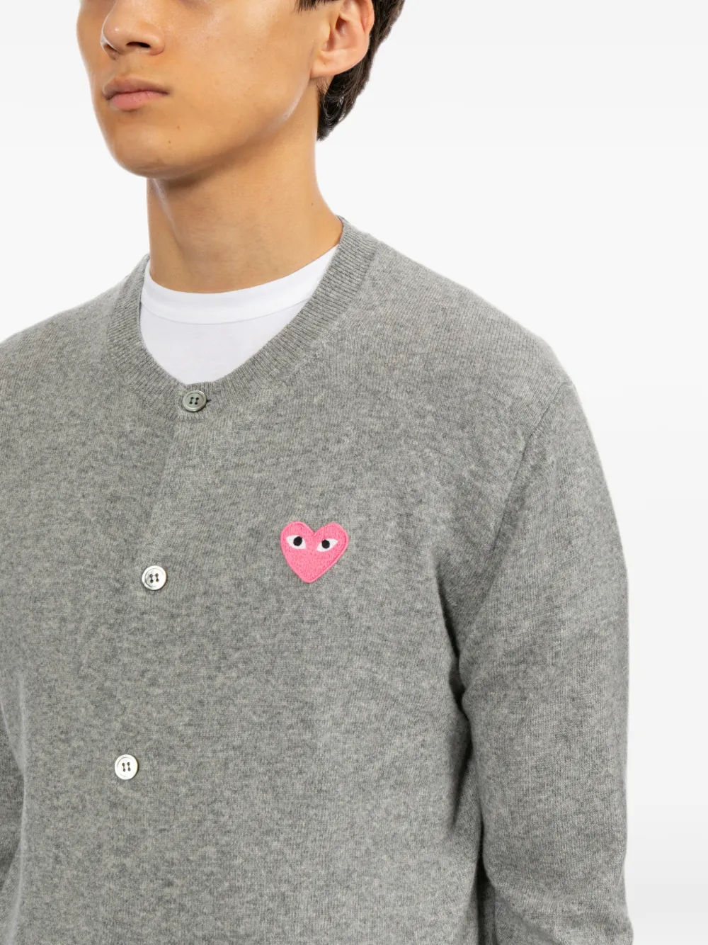 Comme Des Garçons Play Vest met hartpatch Grijs
