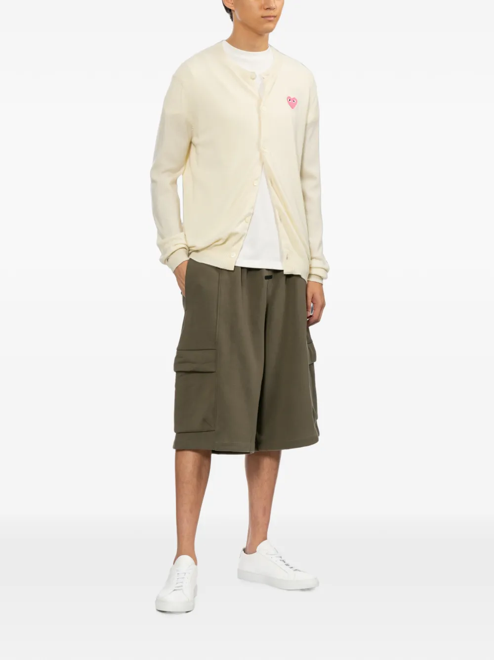 Comme Des Garçons Play Vest met geborduurd logo Beige