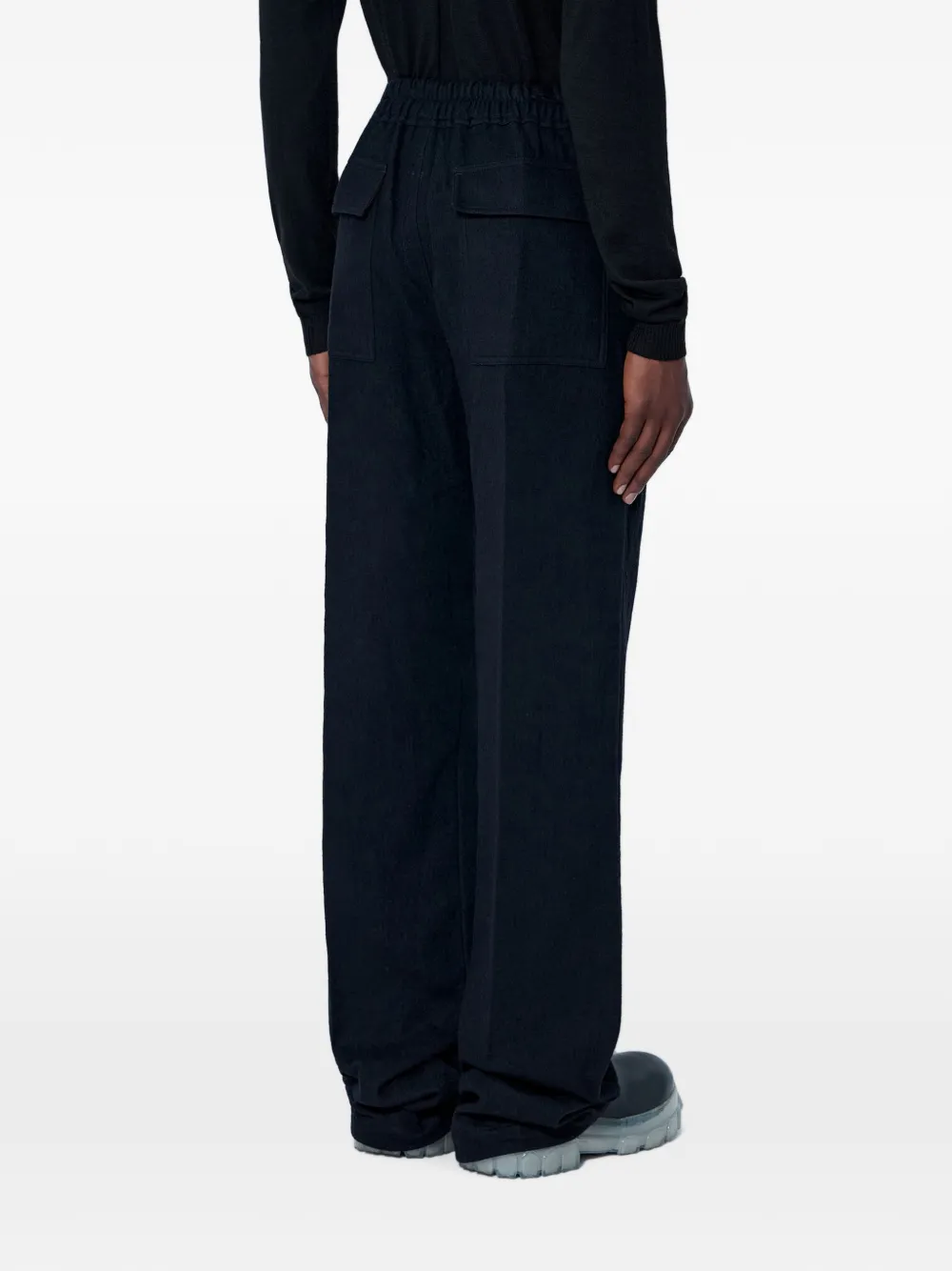 Rick Owens Broek met wijde pijpen en trekkoord Zwart