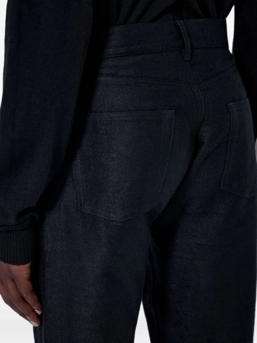 Rick Owens Straight jeans met riemlussen Zwart
