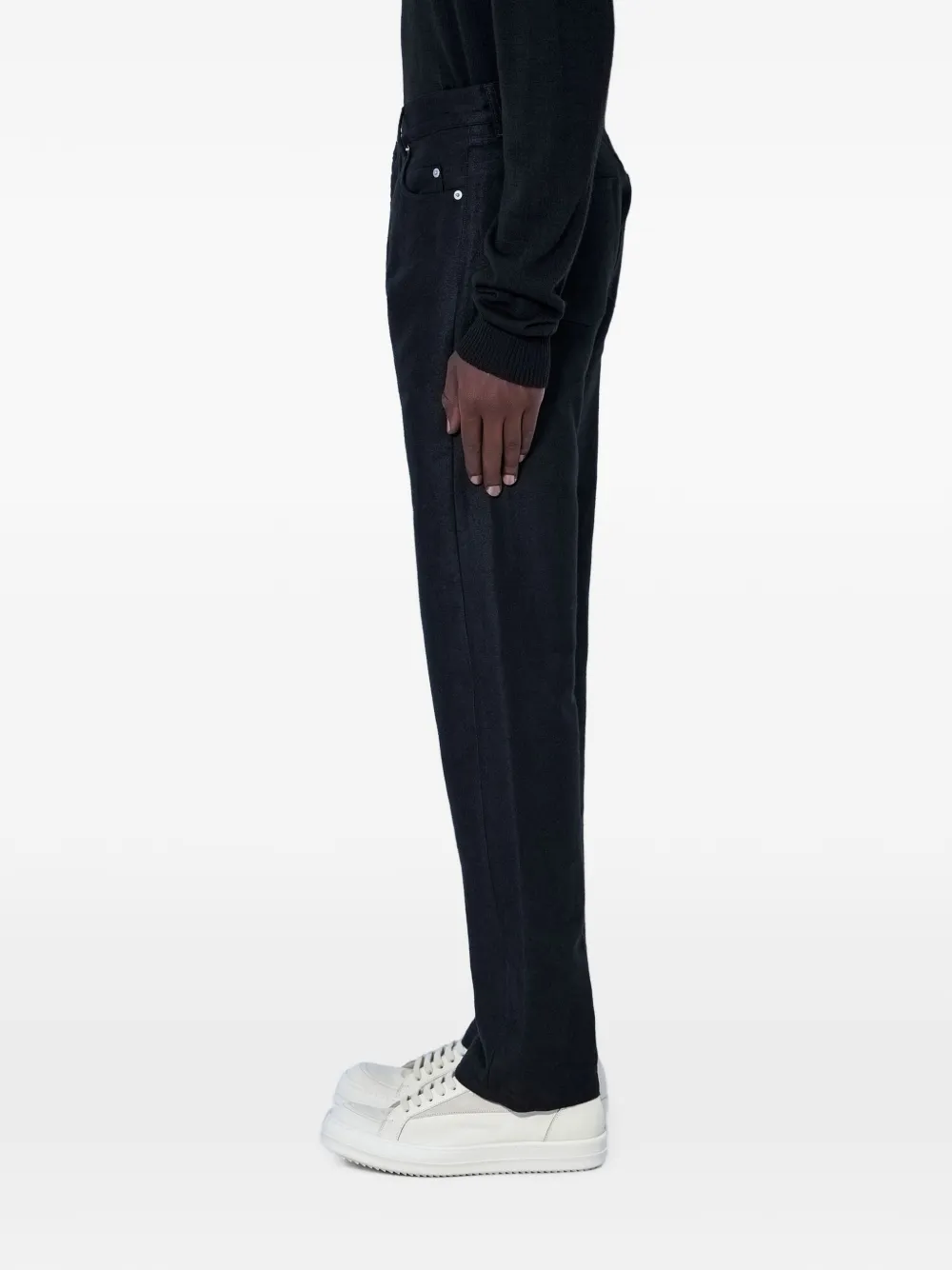 Rick Owens Straight jeans met riemlussen Zwart