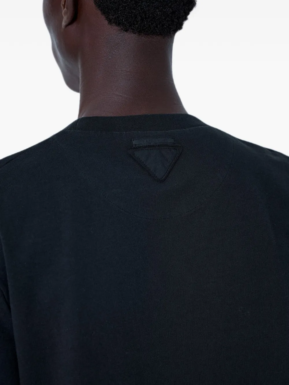 Prada T-shirt met korte mouwen en logo-patroon Zwart