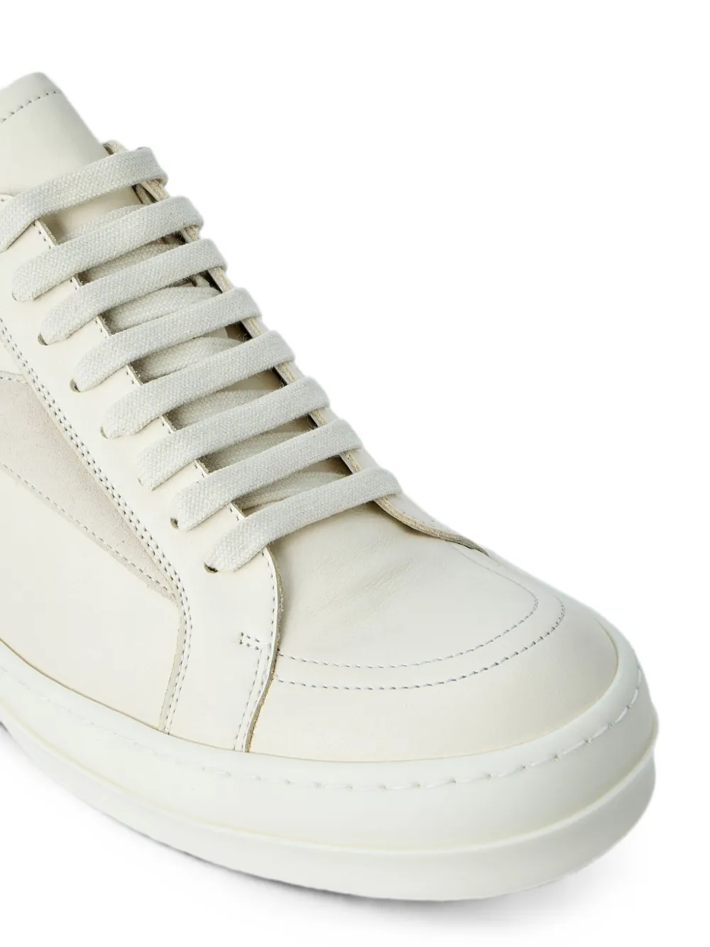 Rick Owens Retro lace-up leather sneakers Beige