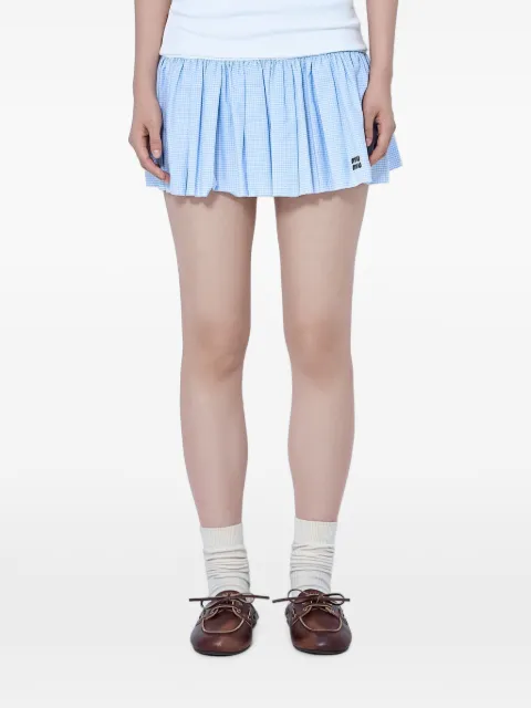 Miu Miu pleated gingham-pattern mini skirt