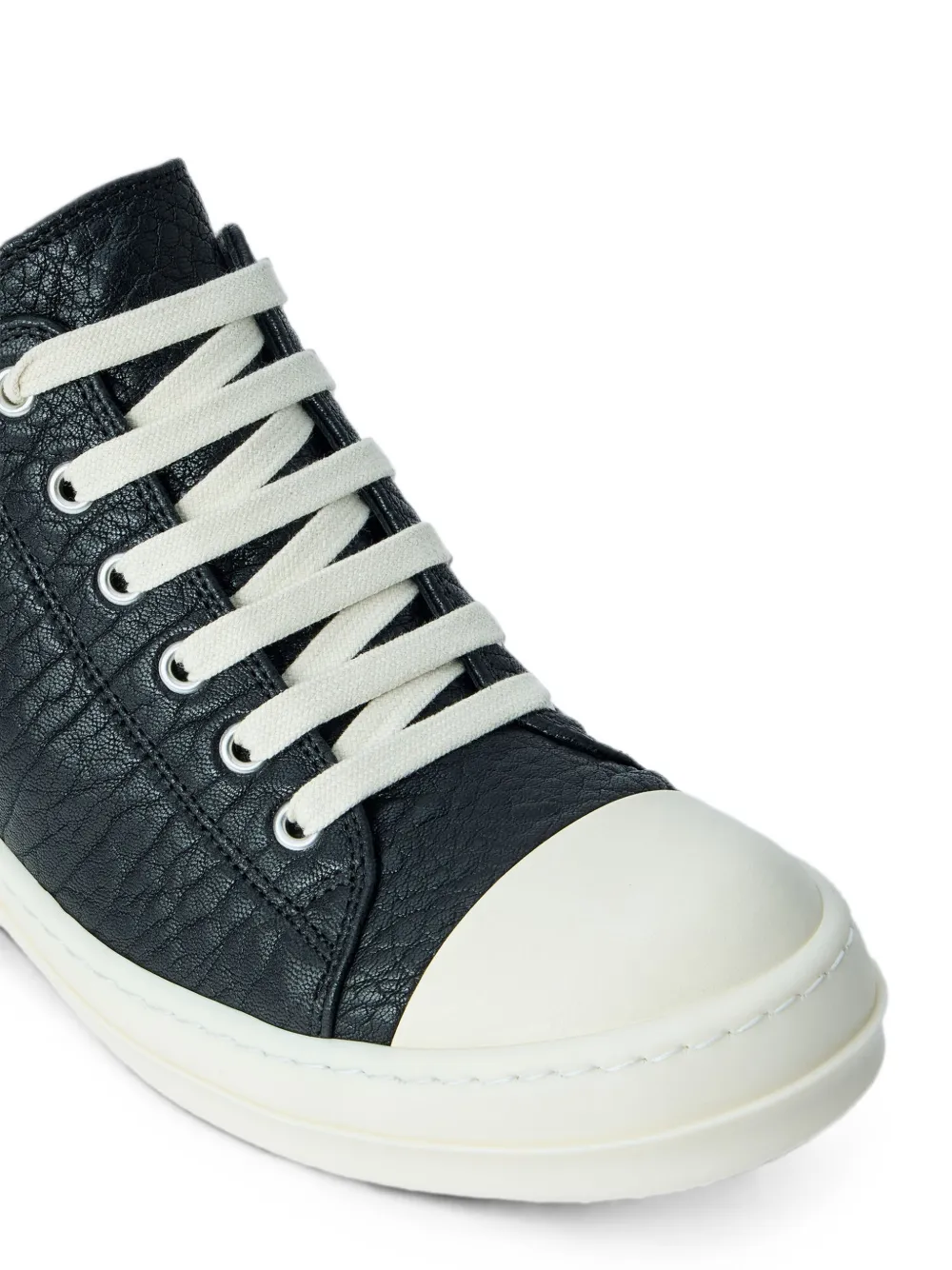 Rick Owens textured low-top sneakers Zwart