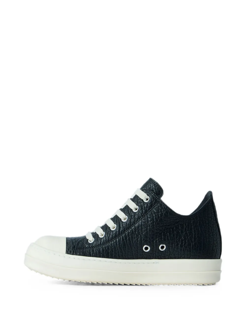 Rick Owens textured low-top sneakers Zwart