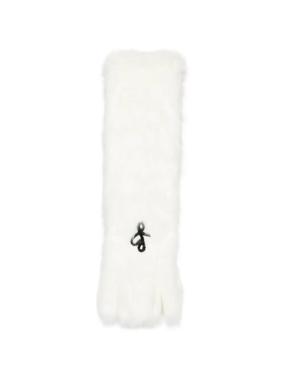 Ruslan Baginskiy logo-embroidered faux-fur scarf - Bianco