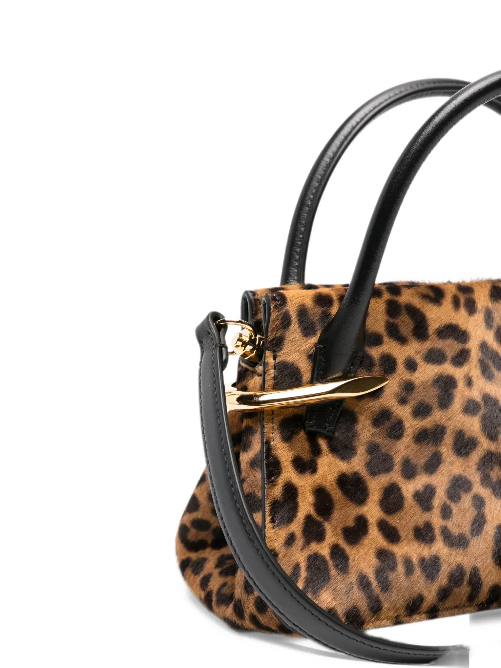 Givenchy Pinch mini-tas met luipaard-print en handvat Bruin