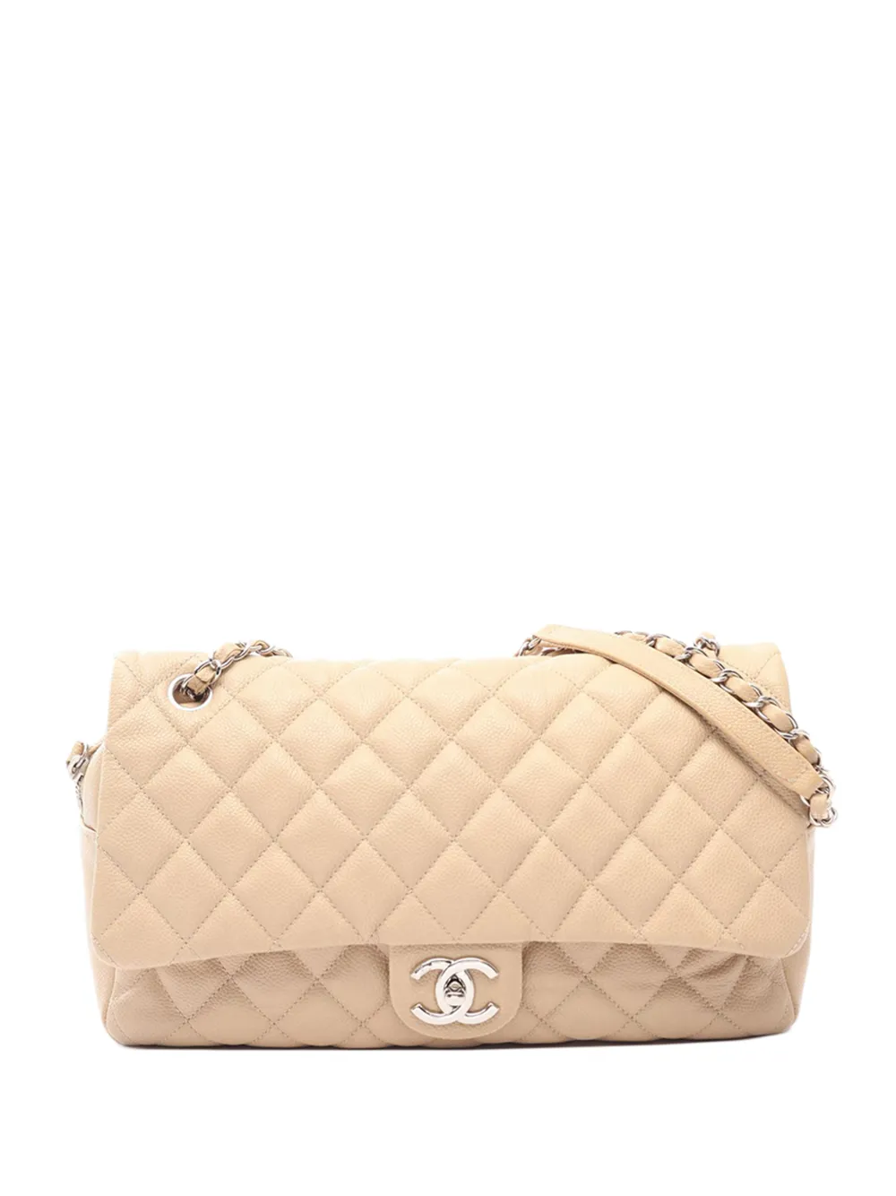 CHANEL Pre-Owned Borsa a spalla Jumbo Easy Flap in pelle Caviar trapuntata 2012-2013 - Toni neutri