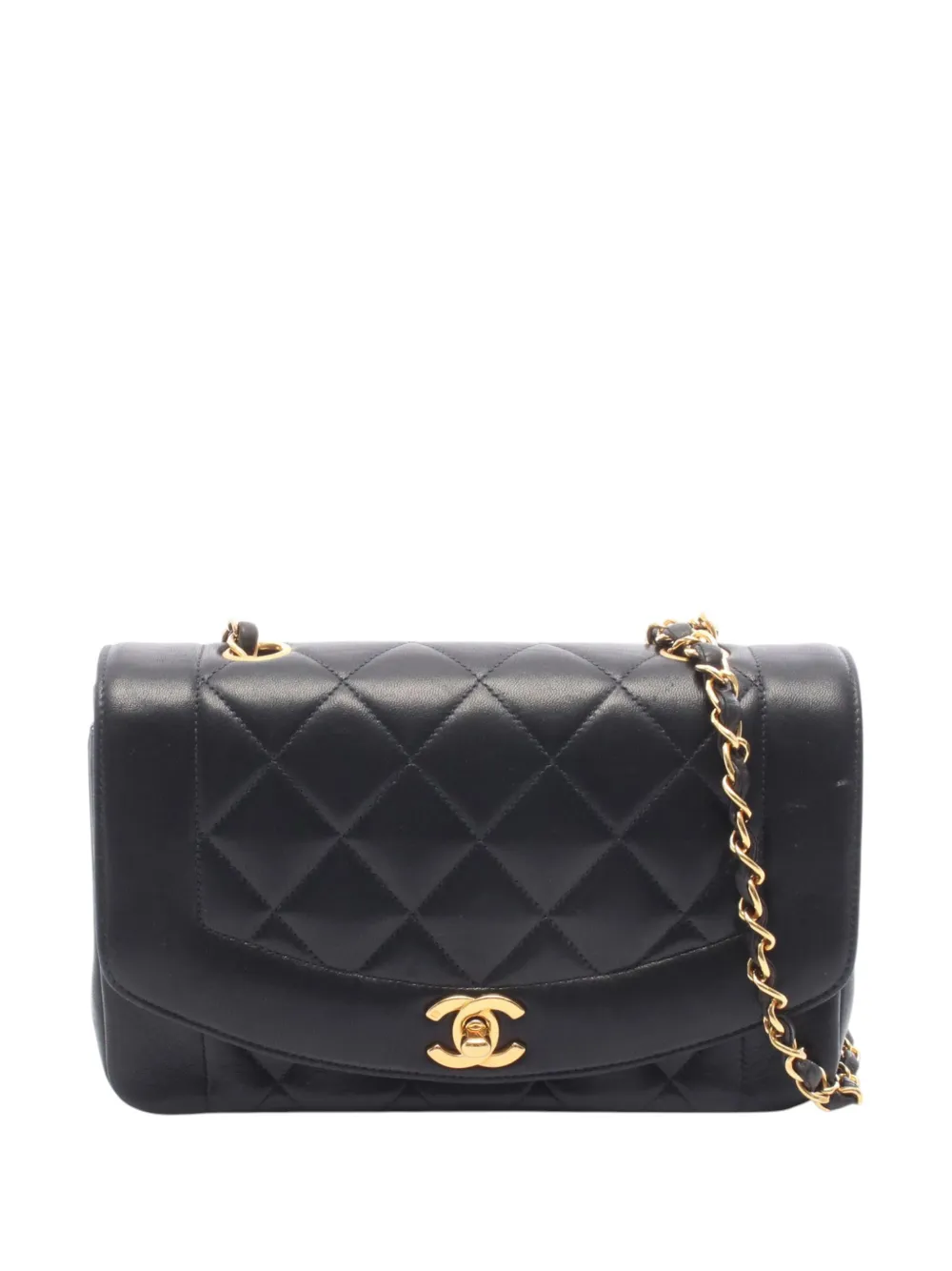CHANEL Pre-Owned 1996-1997 Small Lambskin Diana Flap crossbody bag - Black