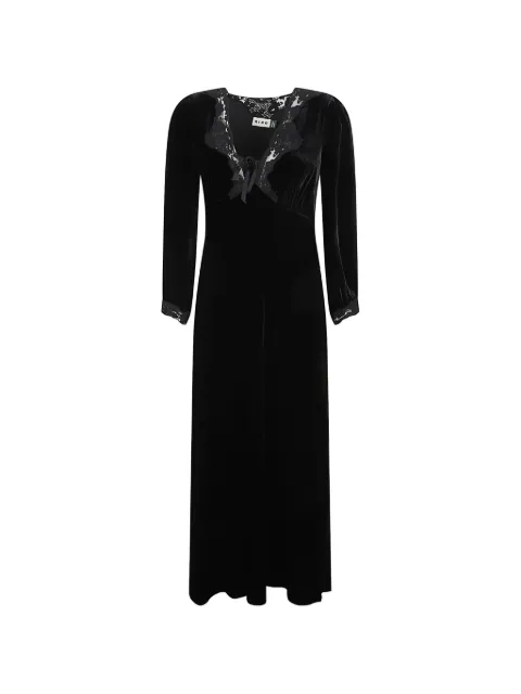 Rixo lace-trim velvet maxi dress