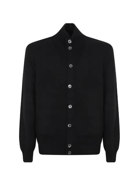 Cruciani high-neck buttoned knit cardigan
