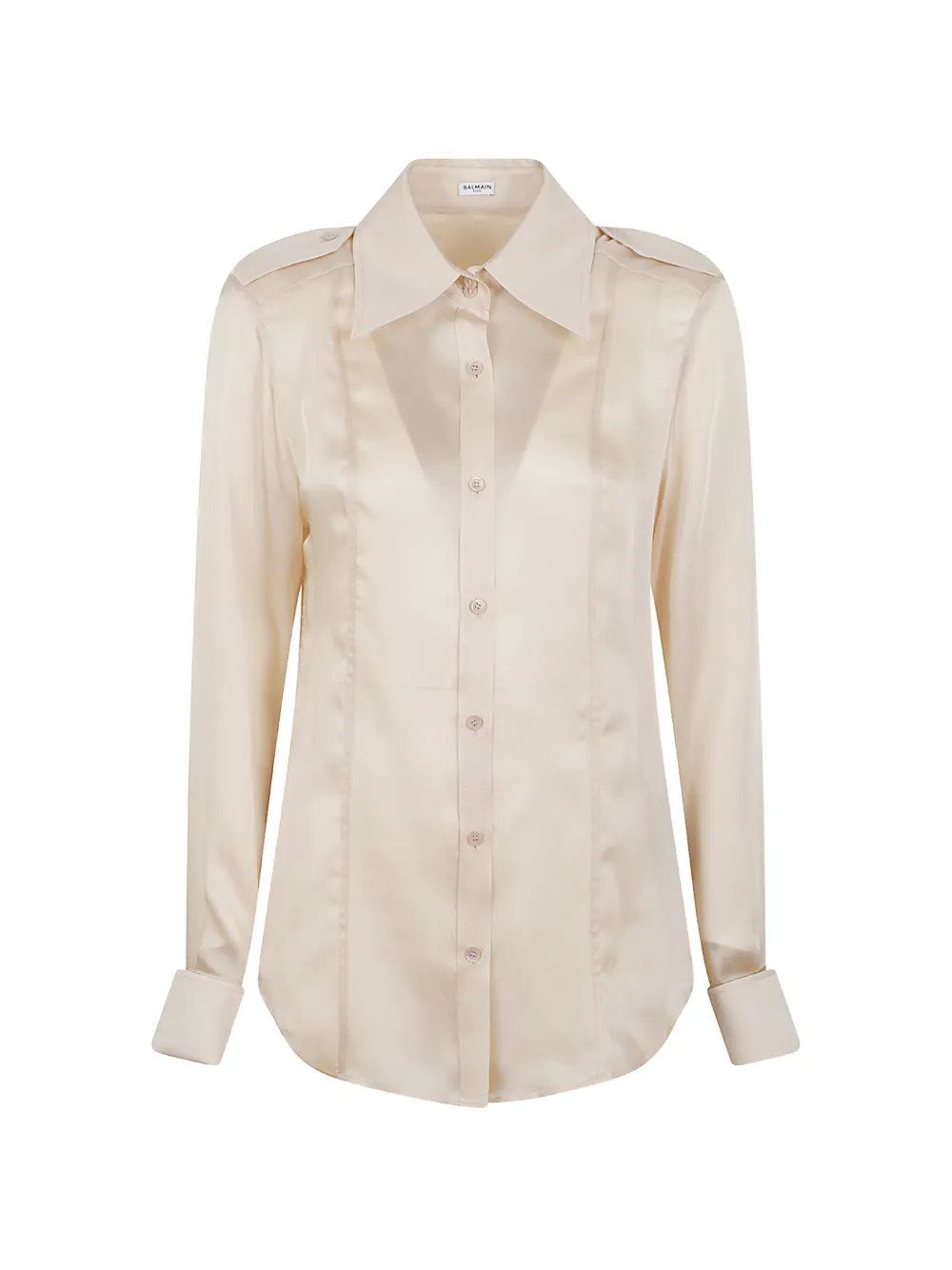 Balmain epaulette-detail buttoned shirt - Neutrals