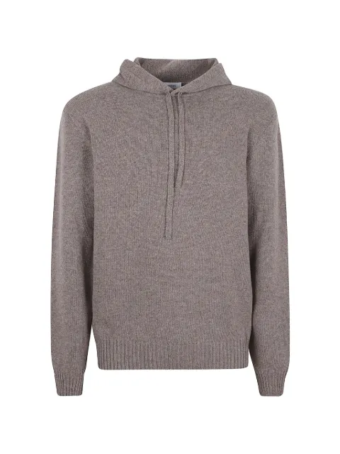 Cruciani drawstring-hood knitted hoodie