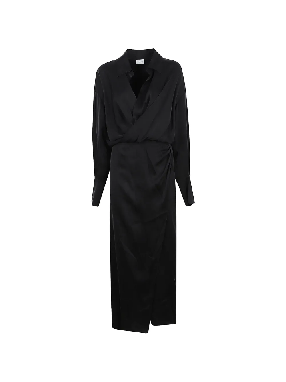 THE ANDAMANE draped-detail long-sleeve midi dress