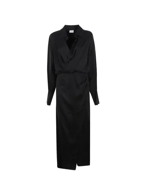 THE ANDAMANE draped-detail long-sleeve midi dress