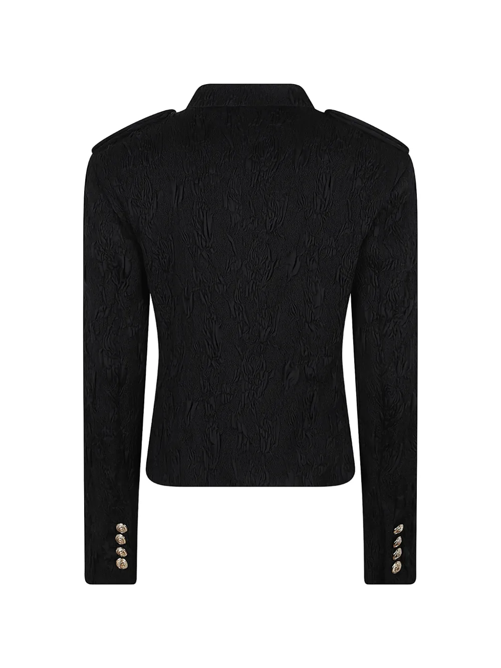 Balmain double-breasted jacquard jacket Zwart
