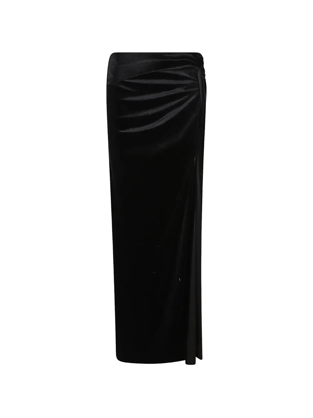 THE ANDAMANE knot-detail gathered maxi skirt Zwart