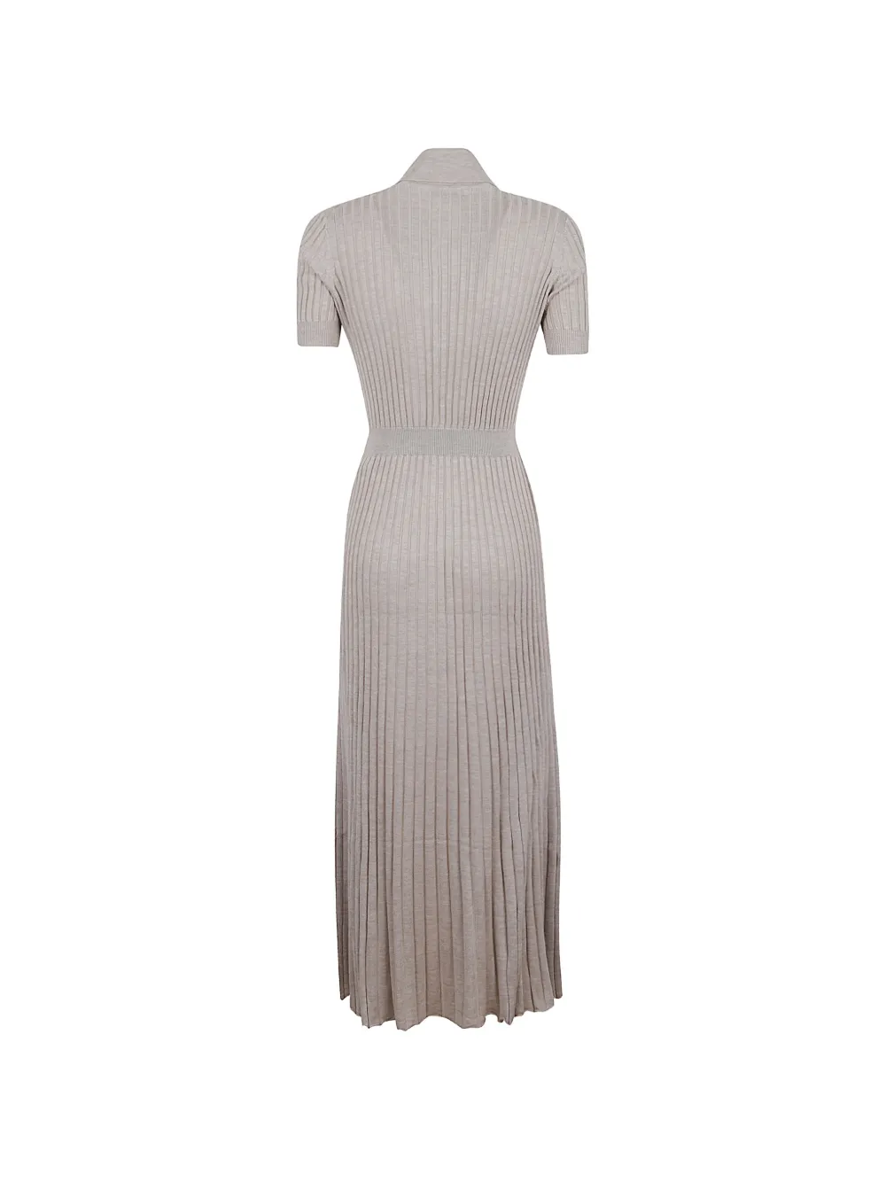 Gabriela Hearst Ribgebreide maxi-jurk met korte mouwen Beige