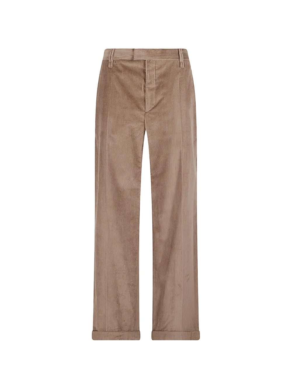 Brunello Cucinelli corduroy-textured turned-up trousers Bruin