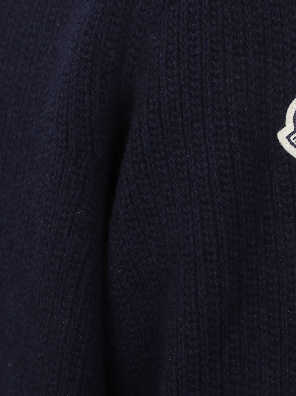 Moncler zip-up ribbed-knit sweater Blauw