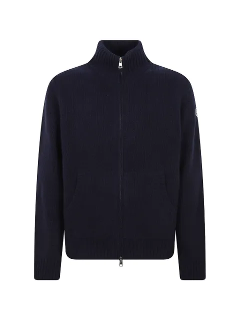 Moncler zip-up ribbed-knit sweater