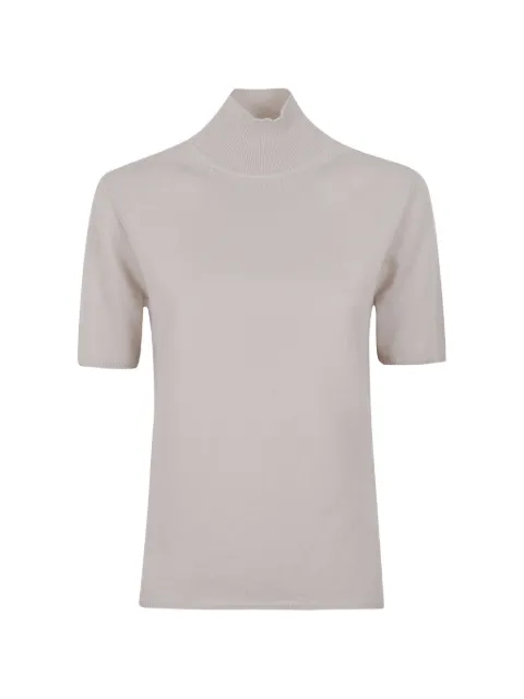 Allude short-sleeve high-neck sweater
