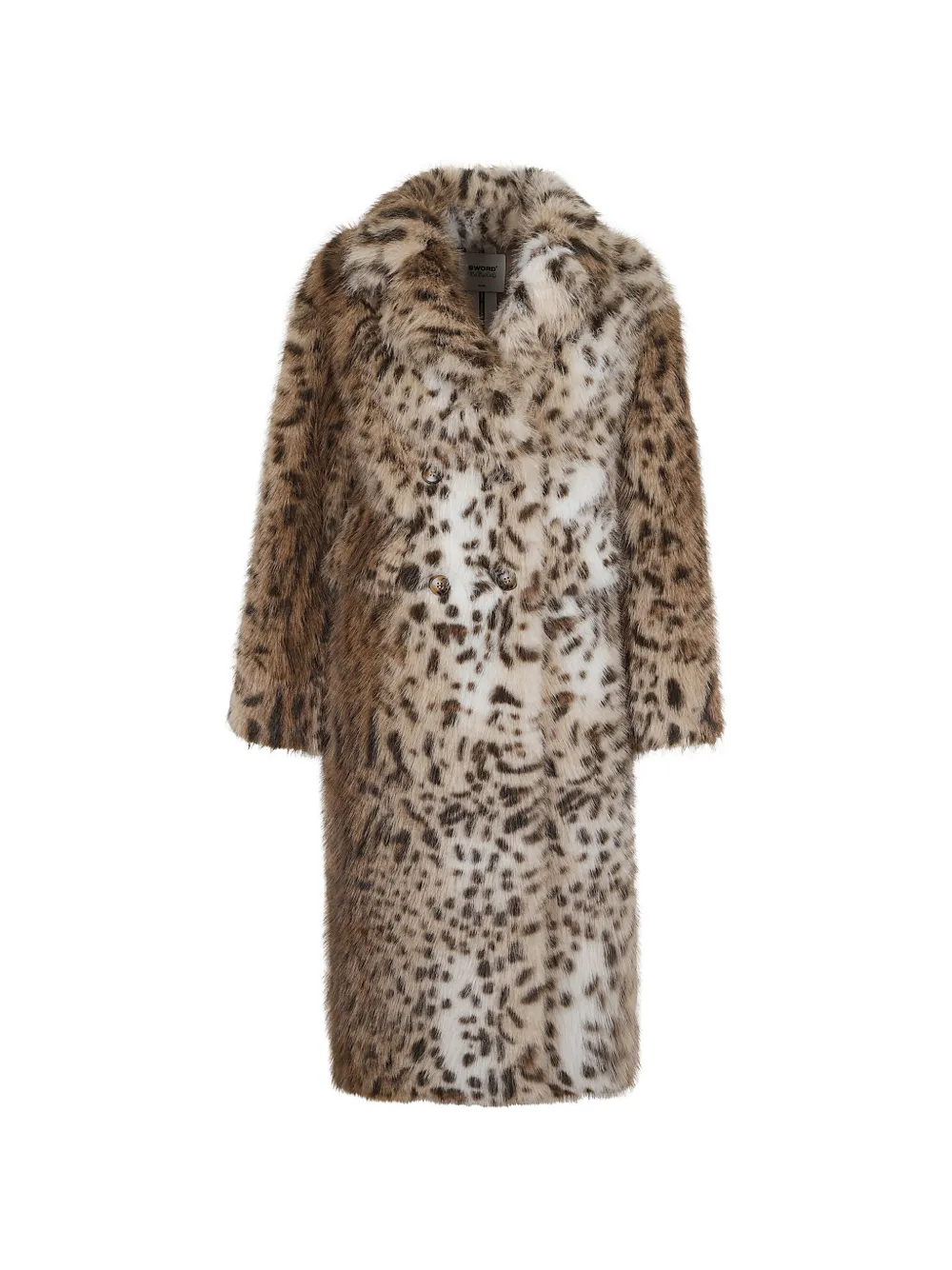 Sword leopard-print double-breasted coat