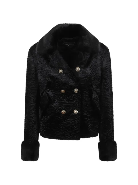 Ermanno Scervino double-breasted faux-fur trim jacket