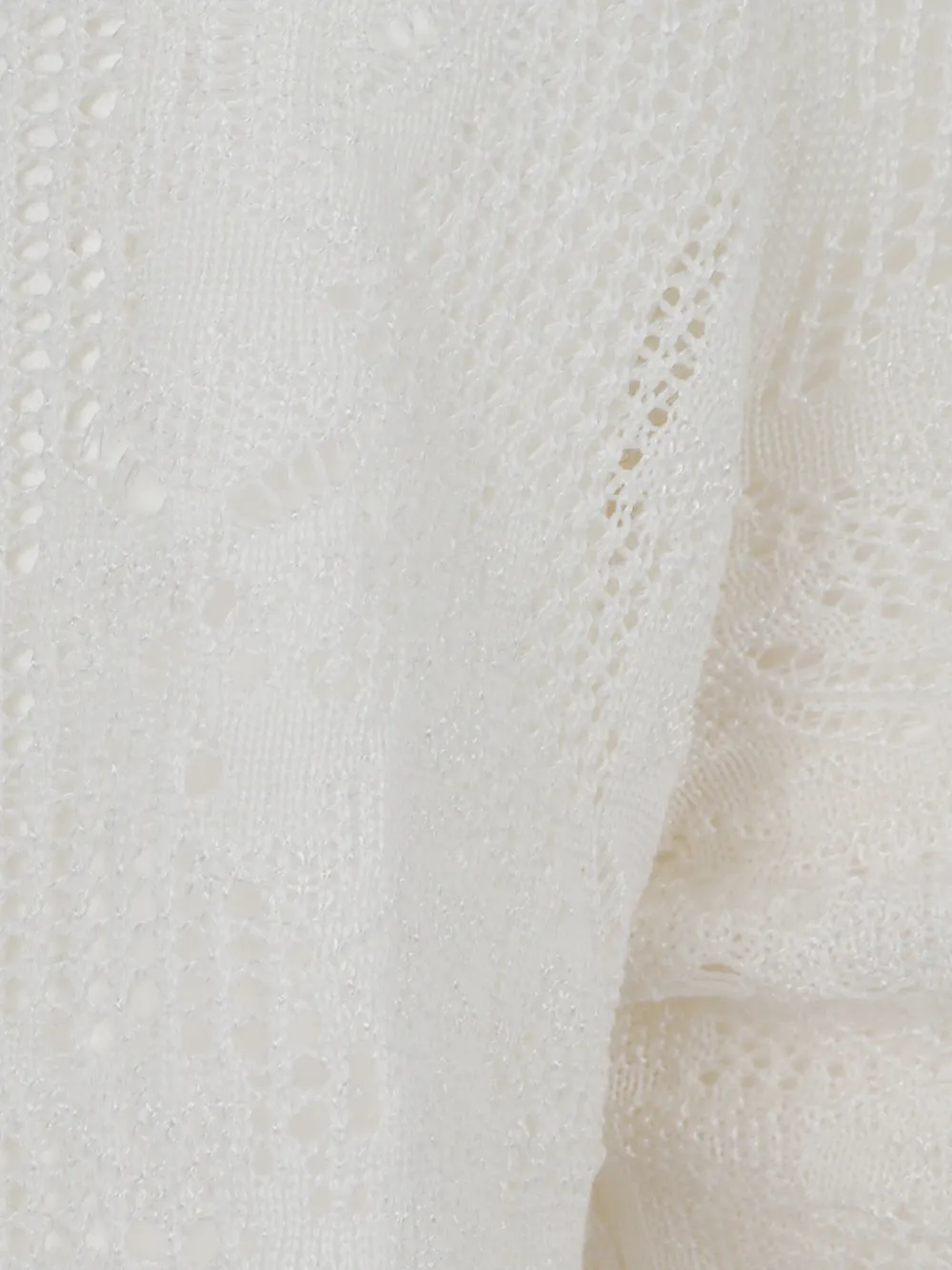 Gabriela Hearst Waite lace-knit high-neck long-sleeved blouse Beige
