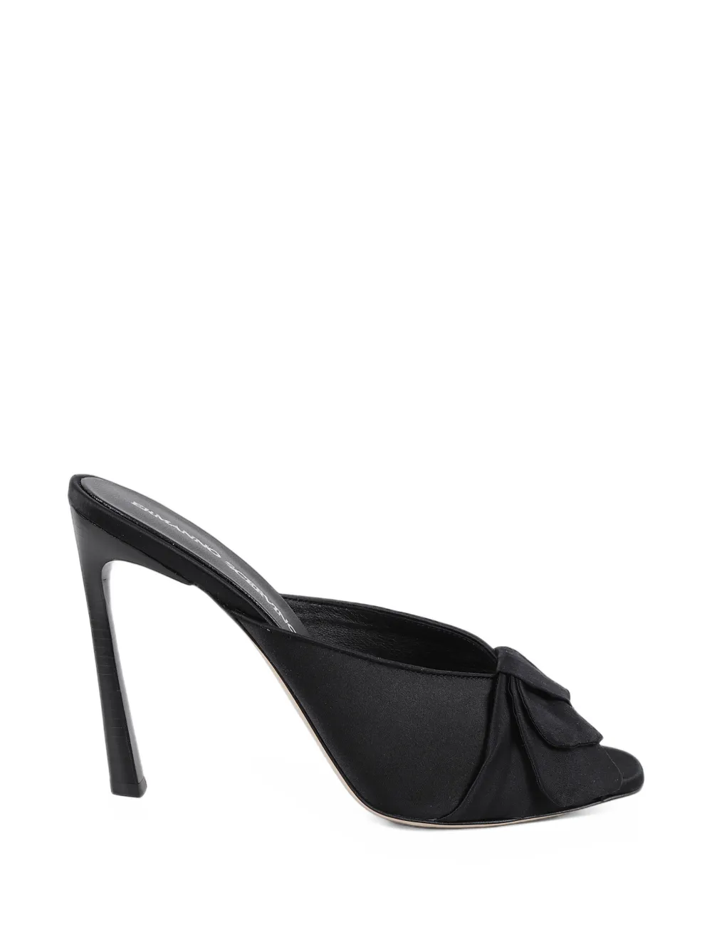 Ermanno Scervino sandales à talon, bout ouvert et détail noué - Noir Ermanno Scervino sandales à talon, bout ouvert et détail noué - Noir