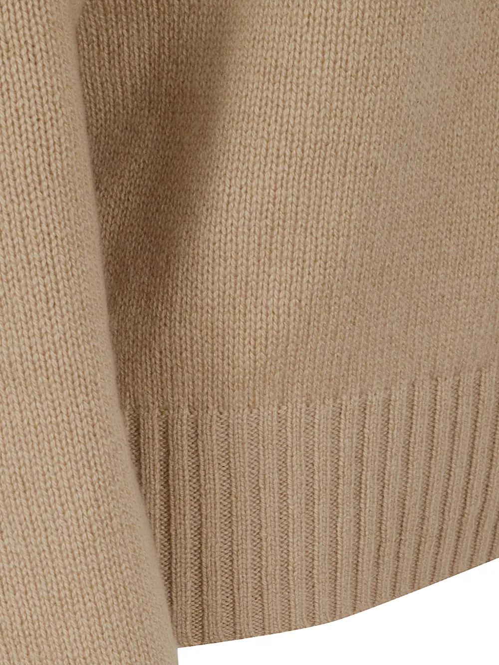 Allude crew-neck ribbed-trim sweater Beige