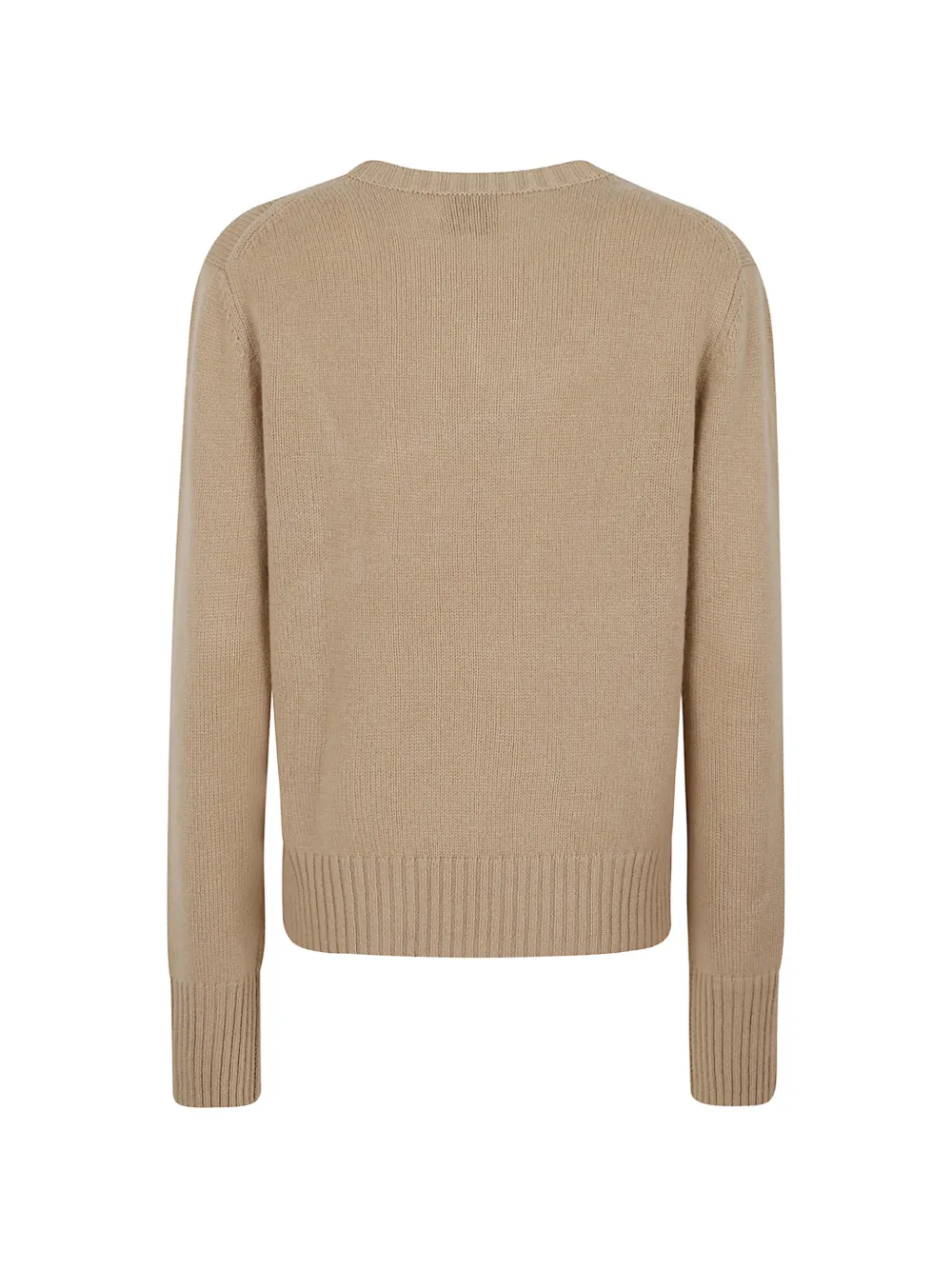 Allude crew-neck ribbed-trim sweater Beige