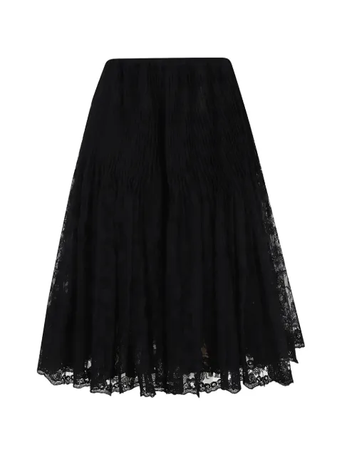Ermanno Scervino falda midi con pliegues de encaje