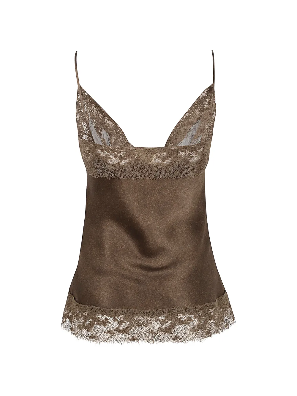Ermanno Scervino Hemd met kanten afwerking Bruin
