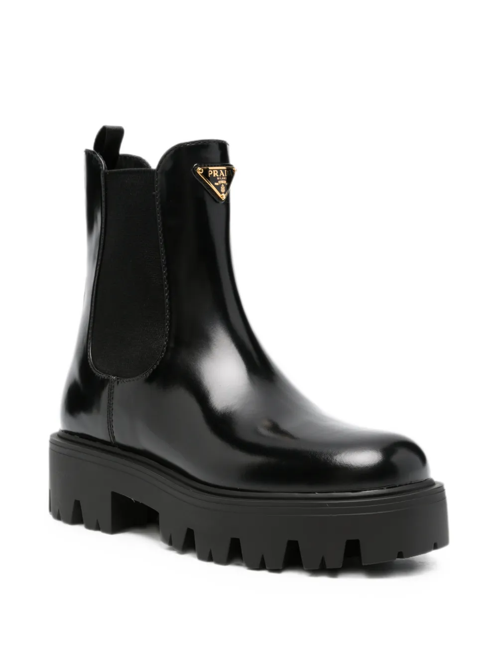 Prada logo-plaque chelsea boots Zwart