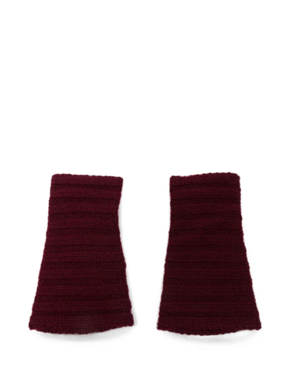 Lisa Yang ribbed-knit fingerless gloves - Rosso