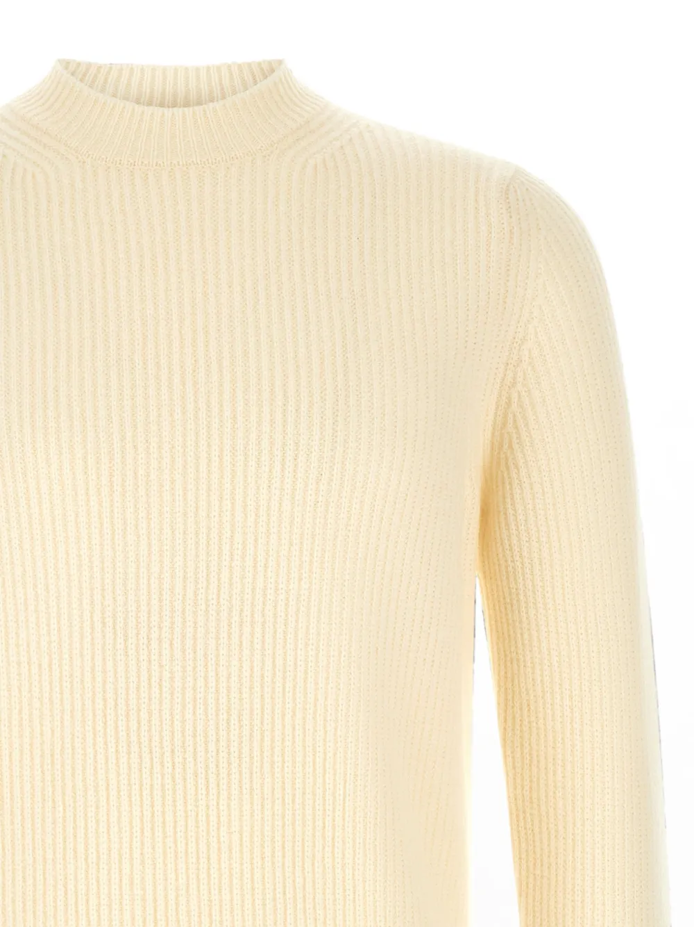 Zanone Geribbelde trui van scheerwol Beige