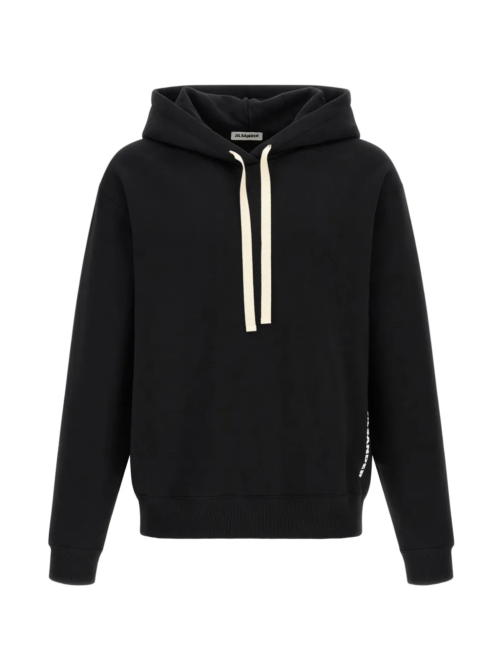Jil Sander logo-print drawstring hoodie - Nero