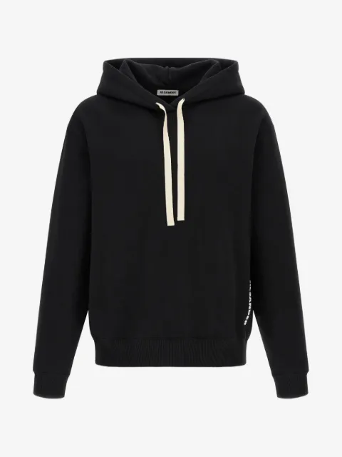 Jil Sander hættetrøje med logotryk og snoretræk