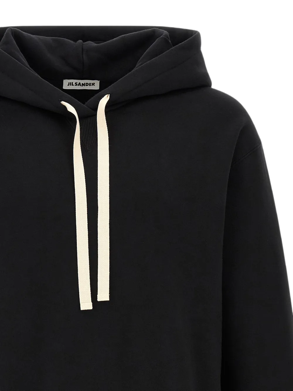 Jil Sander Hoodie met logoprint en trekkoord Zwart