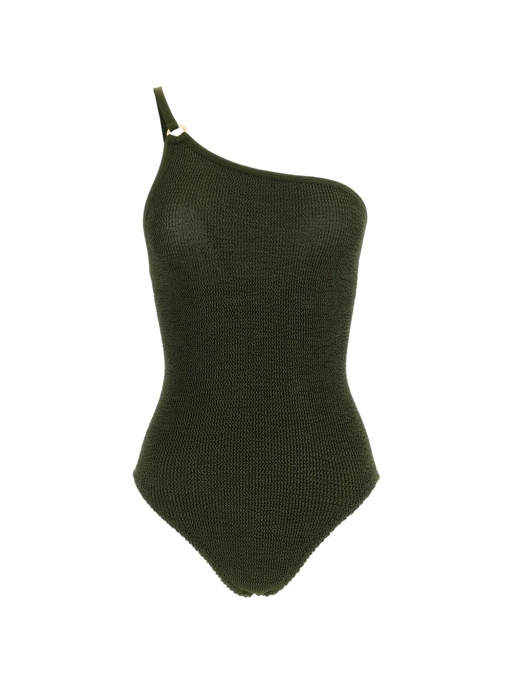 Hunza G Clara One-shoulder Swimsuit In Green