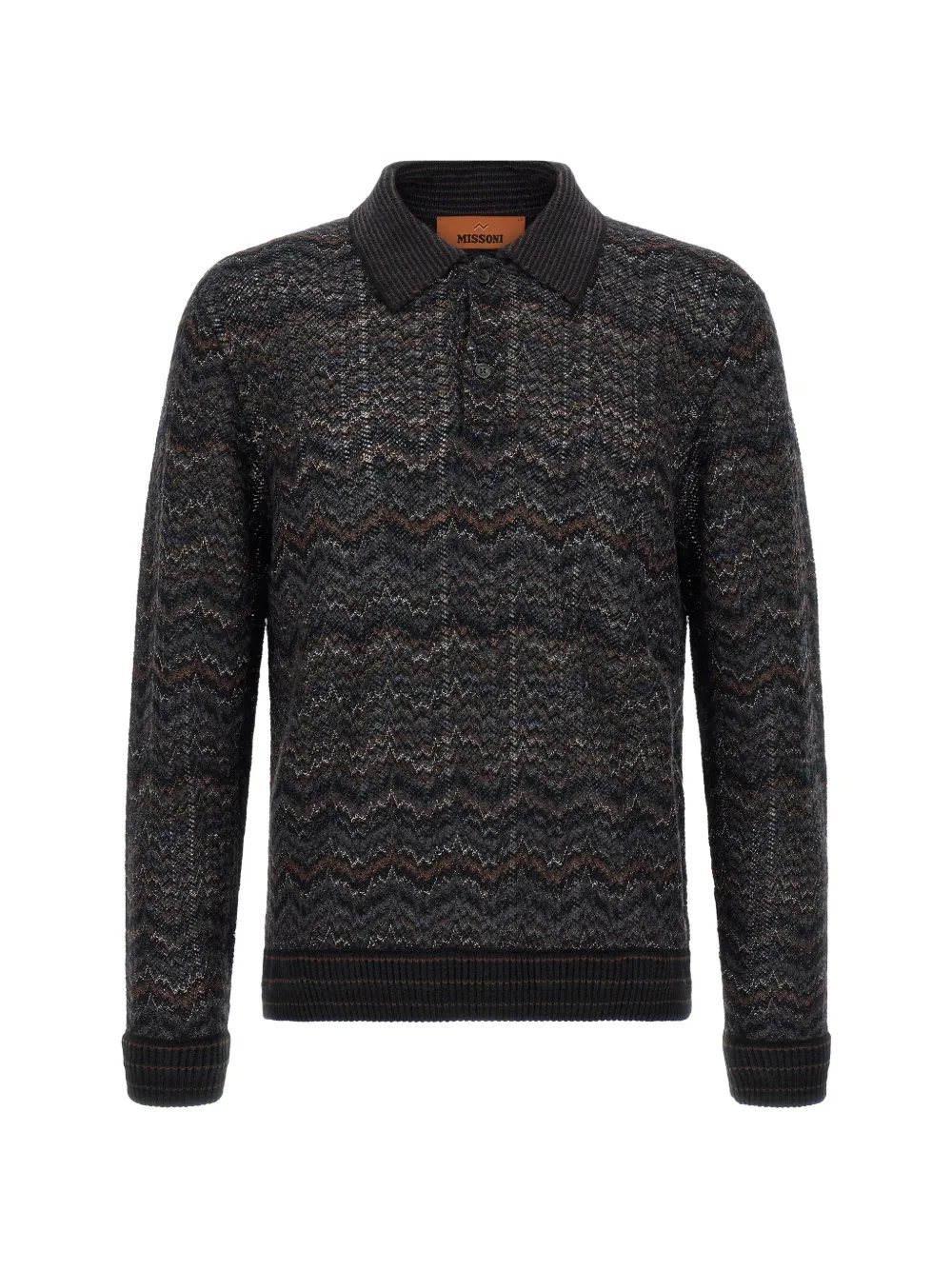 Missoni zigzag-knit polo shirt - Nero