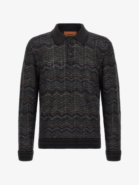Missoni zigzag-knit polo shirt
